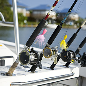 Photo of fishing rods on boat