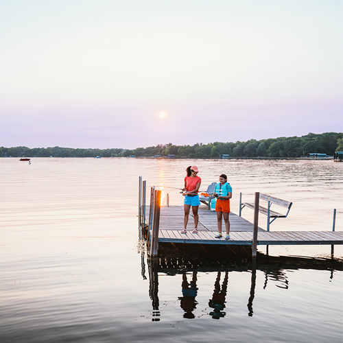 Family fishing during free fishing days in their state
